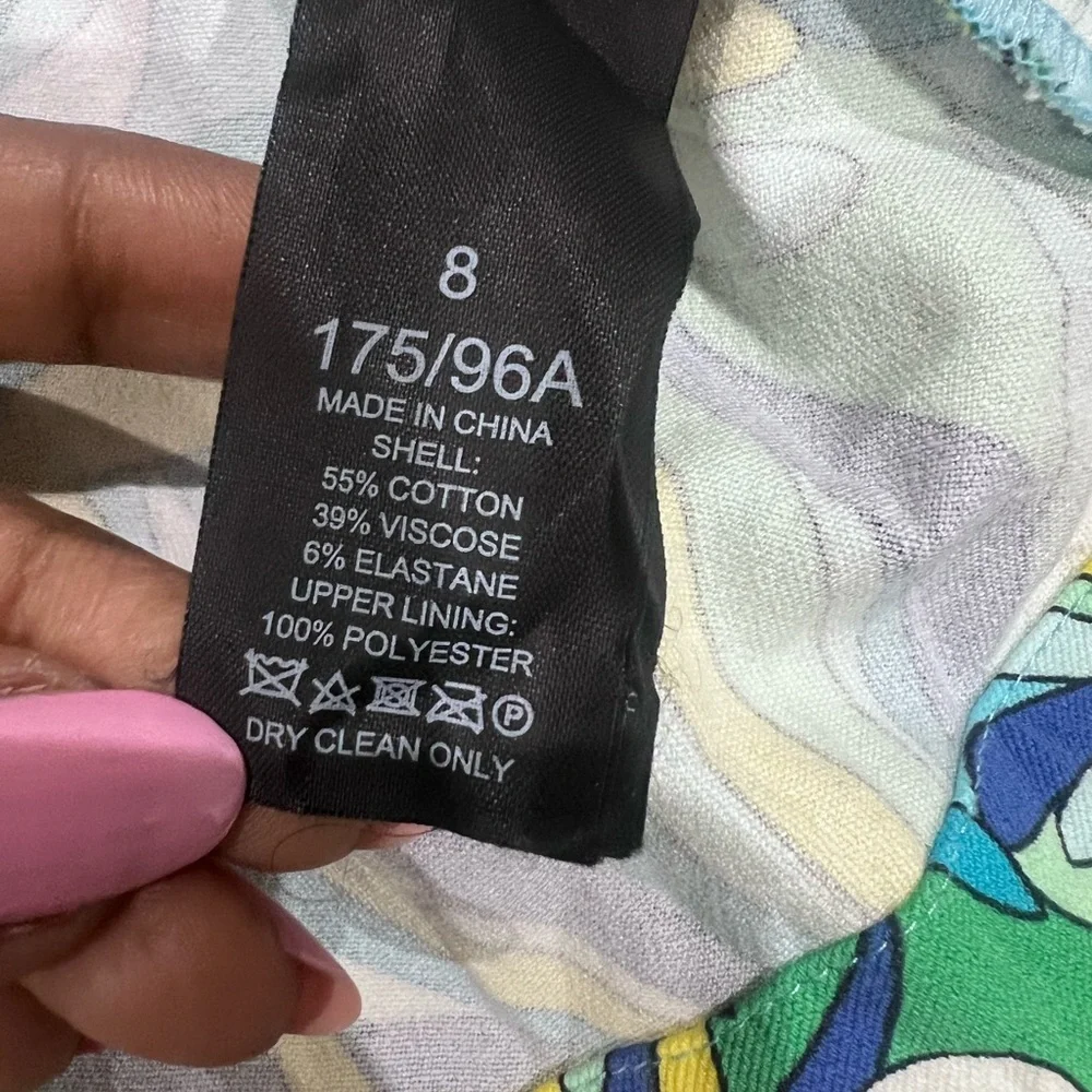 Kate Spade Anemone Floral Amelia Dress  Blue Green Sleeveless Pleated Size US 8 - Picture 14 of 14